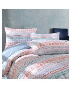 Parure de lit avec 2 taies d'oreiller en coton Elisa imprimé multicolore - 200x200 cm