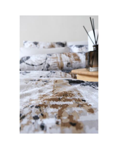 Set letto Andora in cotone stampato nero con federa - 140x200 cm