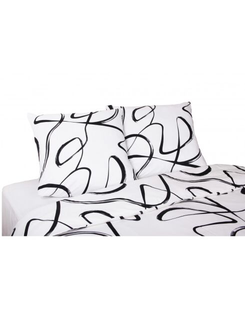 Parure de lit en coton imprimé Irregulaire blanc/noir - 200x200 cm