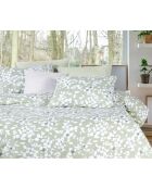 Parure housse de couette avec une taie d'oreiller en coton verte - 140x200 cm