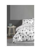 Juego de funda de edredón de algodón estampado en gris y blanco con 2 fundas de almohada