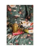 Juego de funda de edredón de algodón estampado verde con 2 fundas de almohada
