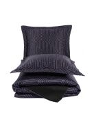 Parure housse de couette avec 2 taies d'oreiller en coton imprimé noire - 240x220 cm