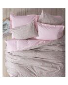 Parure housse de couette avec un taie d'oreiller en coton imprimé rose -140x200 cm