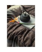 Parure housse de couette avec 2 taies d'oreiller en coton imprimé marron/beige - 240x220 cm