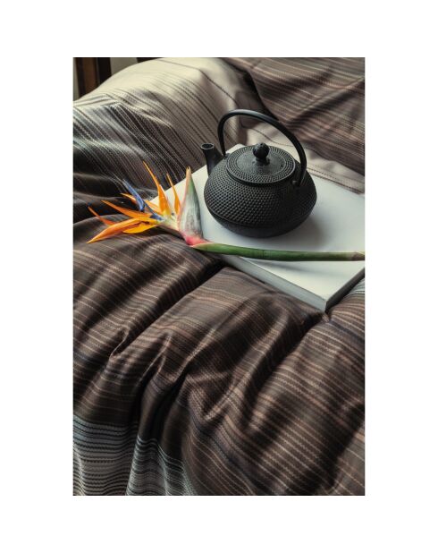 juego de funda nórdica de algodón estampado marrón/beige con 2 fundas de almohada, 240 x 220 cm