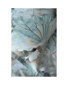 Parure housse de couette avec 2 taies d'oreiller en coton imprimé verte