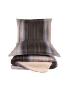 Parure housse de couette avec 2 taies d'oreiller en coton imprimé marron/beige - 240x220 cm