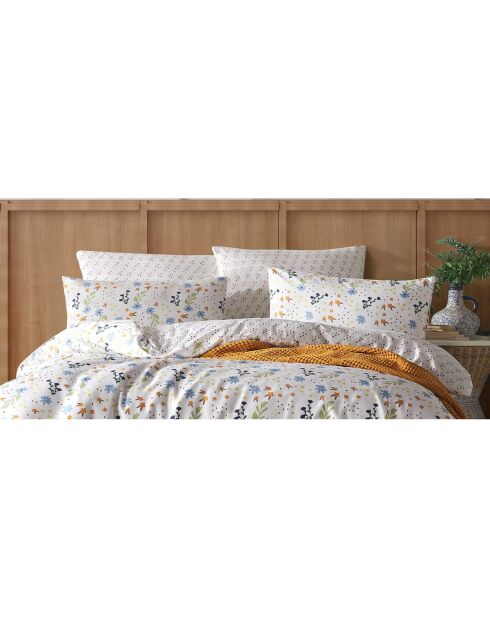 Juego de funda de edredón de algodón con estampado multicolor y 2 fundas de almohada