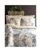 Juego de funda nórdica de algodón estampado azul/beige con 2 fundas de almohada, 240 x 220 cm