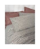 Juego de funda nórdica con funda de almohada de algodón estampado gris -140x200 cm