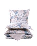 Juego de funda nórdica de algodón estampado azul/beige con 2 fundas de almohada, 240 x 220 cm