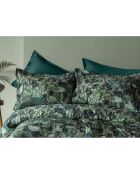 Parure housse de couette avec 2 taies d'oreiller en coton imprimé verte