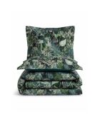 Parure housse de couette avec 2 taies d'oreiller en coton imprimé verte