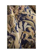 Parure housse de couette avec 2 taies d'oreiller en coton imprimé bleu/beige