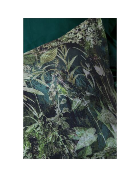 Parure housse de couette avec 2 taies d'oreiller en coton imprimé verte