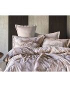 Parure housse de couette avec 2 taies d'oreiller en coton imprimé beige