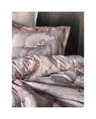 Parure housse de couette avec 2 taies d'oreiller en coton imprimé beige