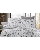 Set copripiumino con 2 federe in cotone grigio - 200x200 cm
