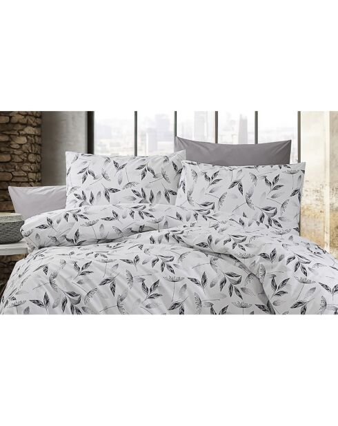 Set copripiumino con 2 federe in cotone grigio - 200x200 cm