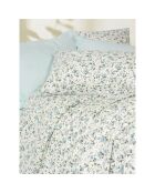 Parure housse de couette avec 2 taies d'oreiller en coton imprimé verte