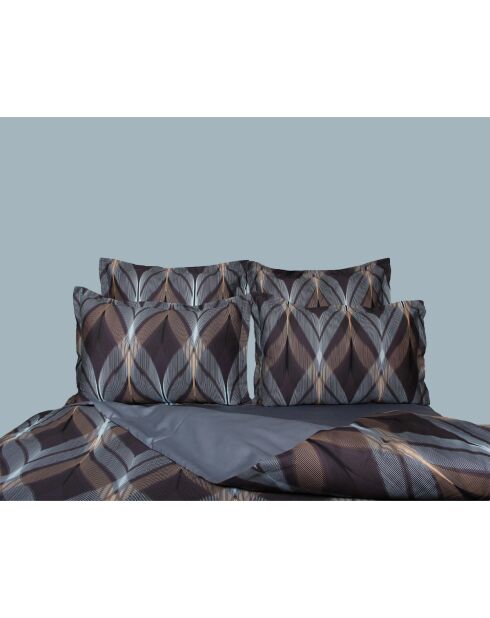 Juego de funda nórdica de algodón estampado verde/marrón con 2 fundas de almohada, 240 x 220 cm