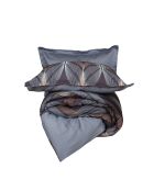 Parure housse de couette avec 2 taies d'oreiller en coton imprimé vert/marron - 240x220 cm