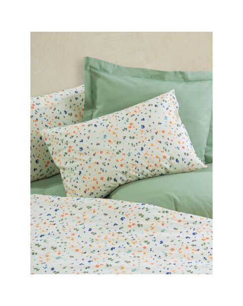 Parure housse de couette avec un taie d'oreiller en coton imprimé multicolore -140x200 cm