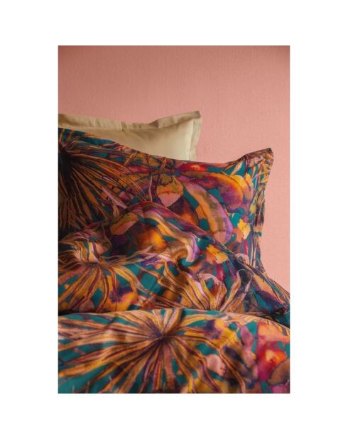 Parure housse de couette avec 2 taies d'oreiller en coton imprimé rouge