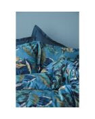 Juego de funda de edredón de algodón estampado azul con 2 fundas de almohada