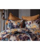 Parure housse de couette avec 2 taies d'oreiller en coton imprimé violette