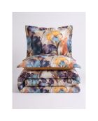 Parure housse de couette avec 2 taies d'oreiller en coton imprimé violette