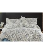 Parure housse de couette avec 2 taies d'oreiller en coton bleue - 240x220 cm
