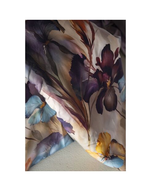 Parure housse de couette avec 2 taies d'oreiller en coton imprimé violette