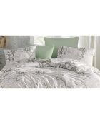 Parure housse de couette avec 2 taies d'oreiller en coton imprimé verte