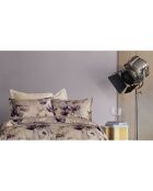 Parure housse de couette avec 2 taies d'oreiller en coton imprimé violette - 240x220 cm