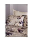 Parure housse de couette avec 2 taies d'oreiller en coton imprimé violette - 240x220 cm