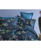 Juego de funda de edredón de algodón estampado azul con 2 fundas de almohada