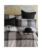 Juego de funda nórdica de algodón estampado en negro y gris con 2 fundas de almohada, 240 x 220 cm