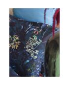 Juego de funda de edredón de algodón estampado azul con 2 fundas de almohada