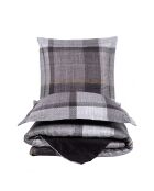 Juego de funda nórdica de algodón estampado en negro y gris con 2 fundas de almohada, 240 x 220 cm