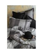 Juego de funda nórdica de algodón estampado en negro y gris con 2 fundas de almohada, 240 x 220 cm