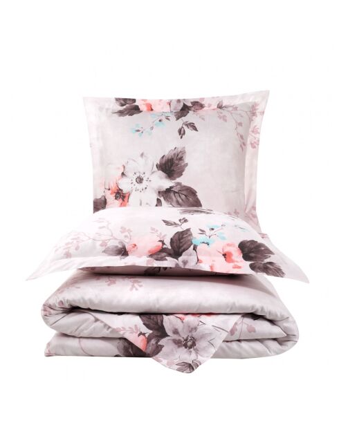 Juego de funda nórdica de satén de algodón con estampado multicolor y 2 fundas de almohada, 240 x 220 cm