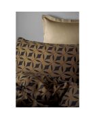 Juego de funda de edredón de algodón estampado marrón con 2 fundas de almohada