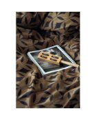 Juego de funda de edredón de algodón estampado marrón con 2 fundas de almohada