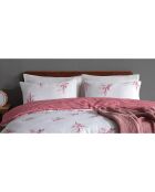 Parure housse de couette avec 2 taies d'oreiller en coton imprimé rose