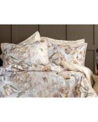 Parure housse de couette avec 2 taies d'oreiller en coton imprimé beige