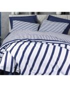 Juego de funda de edredón de algodón estampado azul marino con funda de almohada, 140 x 200 cm