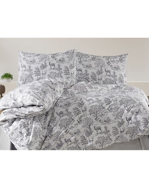 Set copripiumino con federa in cotone grigio - 140x200 cm