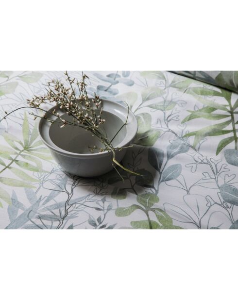 Juego de funda nórdica de algodón estampado verde con 2 fundas de almohada, 240 x 220 cm